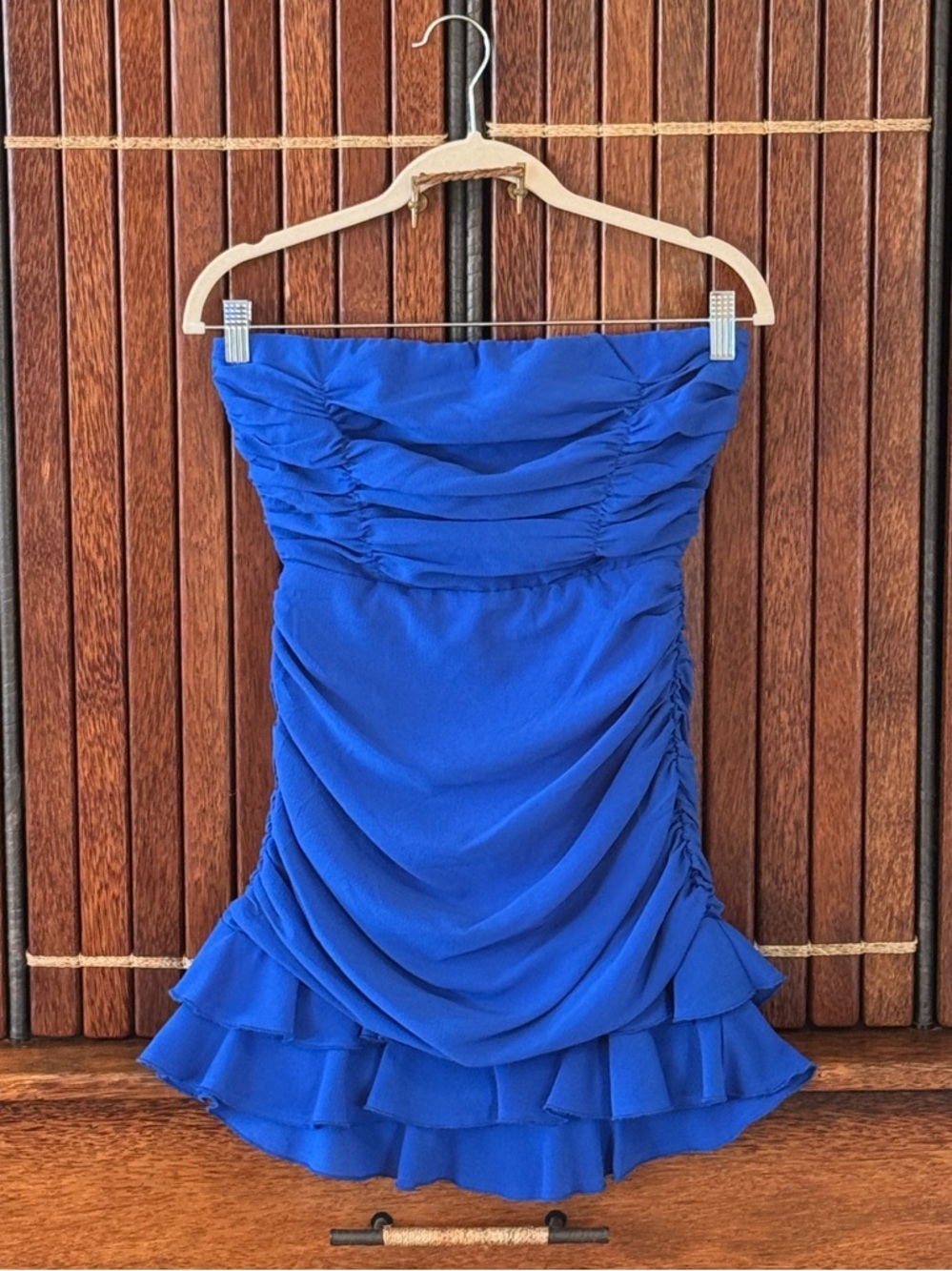 Lucy in the Sky Strapless Bow-Front Ruffled Mini Dress - Dusty Rose
